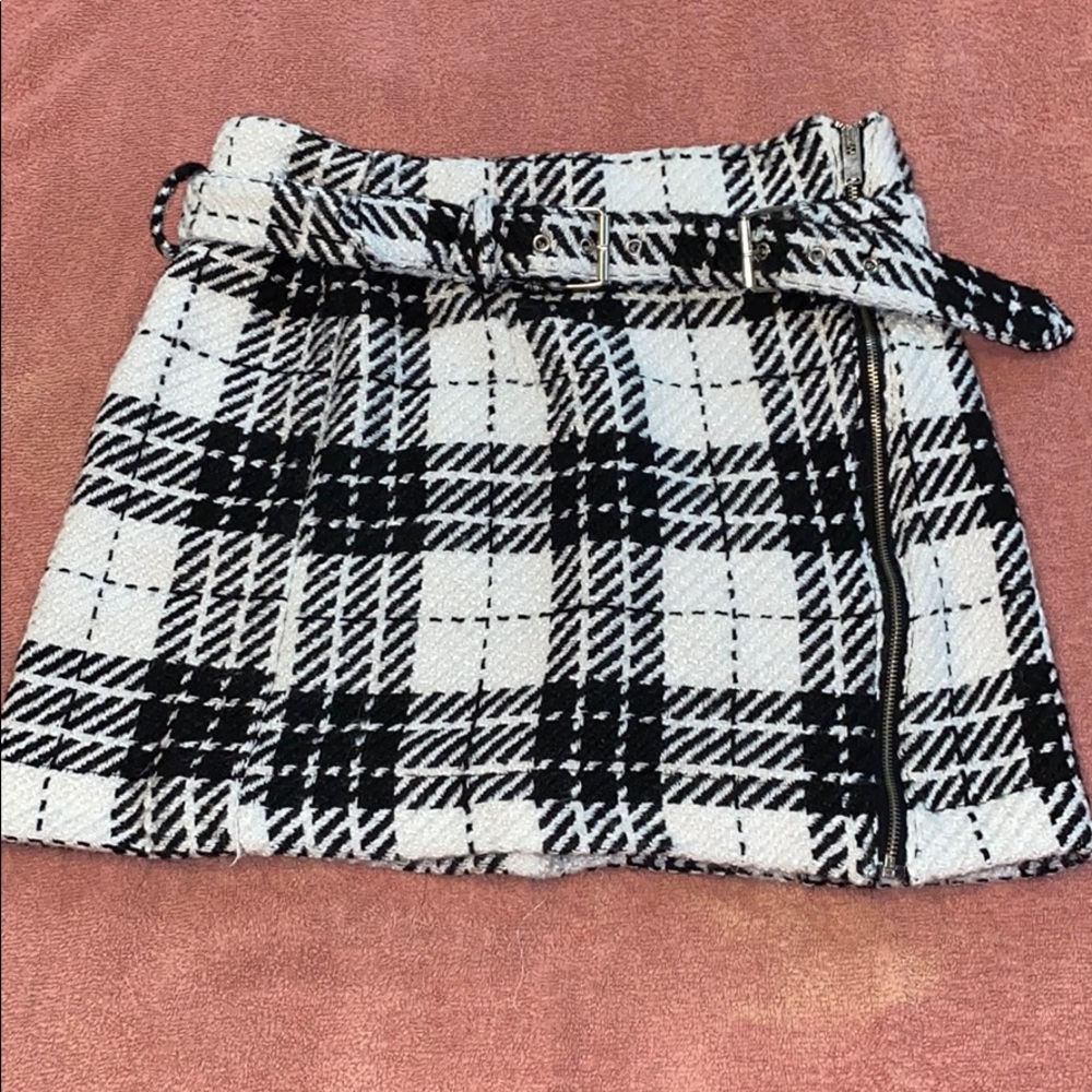 black and white skirt